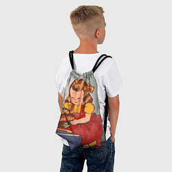 Рюкзак-мешок Девочка с виниловой пластинкой - рождена быть звез, цвет: 3D-принт — фото 2