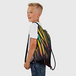 Рюкзак-мешок Неоновые абстрактные линии, цвет: 3D-принт — фото 2
