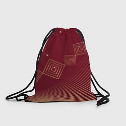 Рюкзак-мешок Золотые кривые линии и прямоугольники в стиле мемф, цвет: 3D-принт