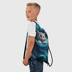 Рюкзак-мешок Котик в звездных облаках, цвет: 3D-принт — фото 2