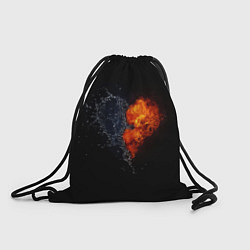 Рюкзак-мешок Любовь, огонь и вода, цвет: 3D-принт