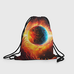 Рюкзак-мешок Планета в огненном космосе, цвет: 3D-принт