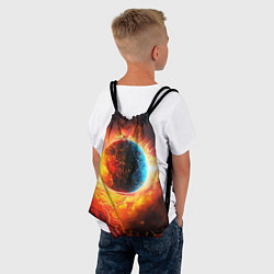 Рюкзак-мешок Планета в огненном космосе, цвет: 3D-принт — фото 2