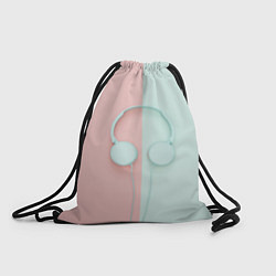 Рюкзак-мешок Наушники цвета морской волны, цвет: 3D-принт