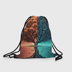 Рюкзак-мешок Таинственное дерево в озере, цвет: 3D-принт