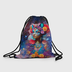 Рюкзак-мешок Космическая девушка-кошка, цвет: 3D-принт
