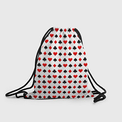 Рюкзак-мешок Карточные масти на белом фоне, цвет: 3D-принт