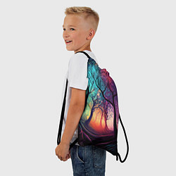 Рюкзак-мешок Разноцветный неоновый лес, цвет: 3D-принт — фото 2