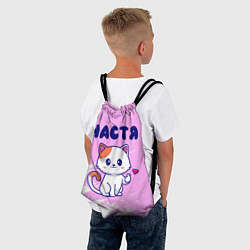 Рюкзак-мешок Настя кошечка с сердечком, цвет: 3D-принт — фото 2
