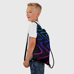 Рюкзак-мешок Волновой неоновый растр, цвет: 3D-принт — фото 2