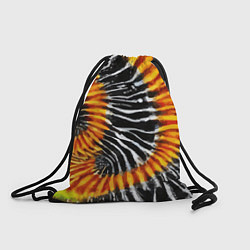 Рюкзак-мешок Tie dye - тай дай в черно белую полоску, цвет: 3D-принт