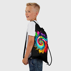 Рюкзак-мешок Тай-дай разноцветная спираль, цвет: 3D-принт — фото 2