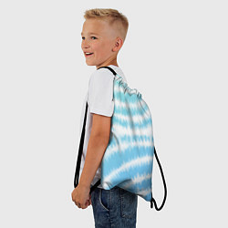 Рюкзак-мешок Тай-дай голубой с зеленым, цвет: 3D-принт — фото 2