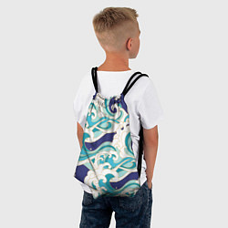 Рюкзак-мешок Волны - паттерн - мода, цвет: 3D-принт — фото 2