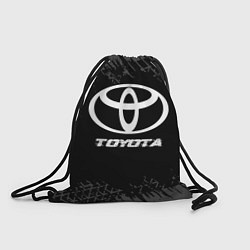 Рюкзак-мешок Toyota speed на темном фоне со следами шин, цвет: 3D-принт