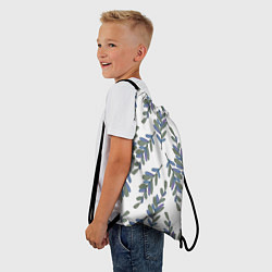 Рюкзак-мешок Акварельные веточки на белом - паттерн, цвет: 3D-принт — фото 2