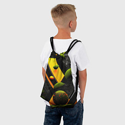 Рюкзак-мешок Объемные зеленые листья, цвет: 3D-принт — фото 2