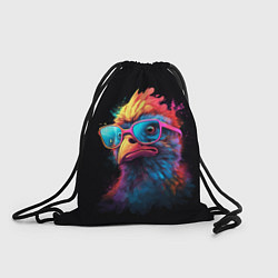 Рюкзак-мешок Неоновая птица в очках, цвет: 3D-принт