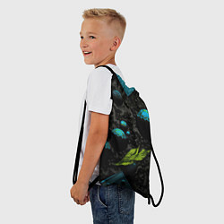 Рюкзак-мешок Зеленые абстрактные листья, цвет: 3D-принт — фото 2