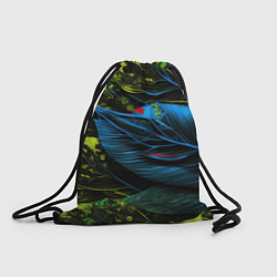Рюкзак-мешок Синий лист абстракция, цвет: 3D-принт