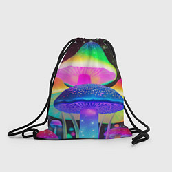 Рюкзак-мешок Волшебные светящиеся грибы и звезды, цвет: 3D-принт