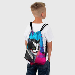 Рюкзак-мешок Dude-cat - neural network - pop art, цвет: 3D-принт — фото 2