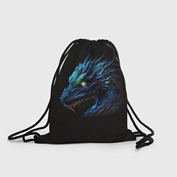 Рюкзак-мешок Красивый неоновый дракон с голубыми глазами, цвет: 3D-принт