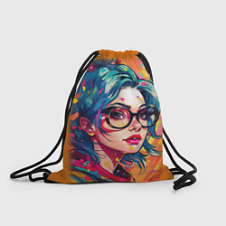 Рюкзак-мешок Девушка в очках, цвет: 3D-принт