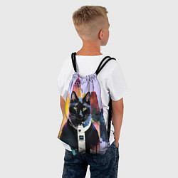 Рюкзак-мешок Чёрный котяра в Нью-Йорке, цвет: 3D-принт — фото 2