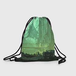 Рюкзак-мешок Пиксельный киберпанк пейзаж иллюстрация, цвет: 3D-принт
