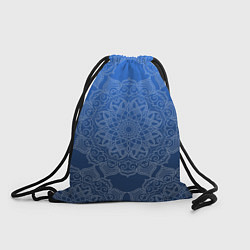 Рюкзак-мешок Мандала на градиенте синего цвета, цвет: 3D-принт