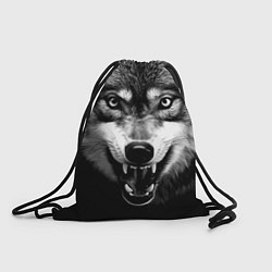 Рюкзак-мешок Агрессивный атакующий волк, цвет: 3D-принт