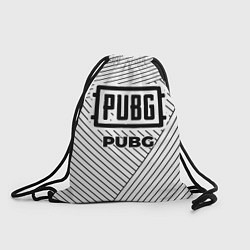 Рюкзак-мешок Символ PUBG на светлом фоне с полосами, цвет: 3D-принт