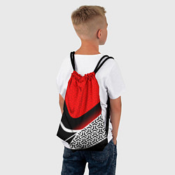 Рюкзак-мешок Геометрическая униформа - красная, цвет: 3D-принт — фото 2