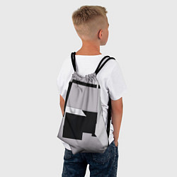 Рюкзак-мешок Белые и чёрные кубы в геометрии, цвет: 3D-принт — фото 2