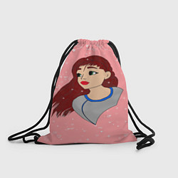 Рюкзак-мешок Рисунок с сердечками и девочкай, цвет: 3D-принт