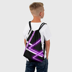 Рюкзак-мешок Фиолетовые полоски с неоном, цвет: 3D-принт — фото 2