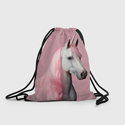 Рюкзак-мешок Единорог розовая грива, цвет: 3D-принт