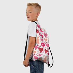 Рюкзак-мешок Клубничная любовь, цвет: 3D-принт — фото 2