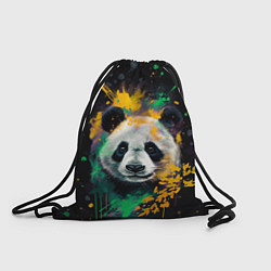 Рюкзак-мешок Панда в желтом и зеленом - нейронная сеть, цвет: 3D-принт