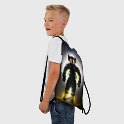 Рюкзак-мешок Неоновый космонавт - нейросеть, цвет: 3D-принт — фото 2