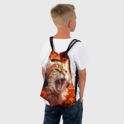 Рюкзак-мешок Кот пламенный меломан, цвет: 3D-принт — фото 2