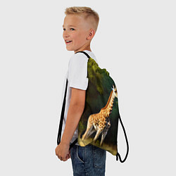 Рюкзак-мешок Жираф на фоне деревьев, цвет: 3D-принт — фото 2