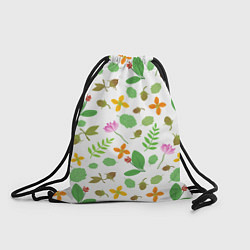 Рюкзак-мешок Цветы и листья, цвет: 3D-принт