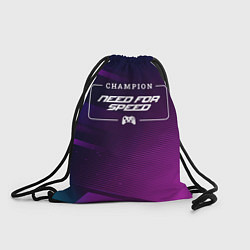 Рюкзак-мешок Need for Speed gaming champion: рамка с лого и джо, цвет: 3D-принт