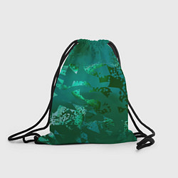 Рюкзак-мешок Зелёные обрывки фигур, цвет: 3D-принт