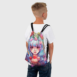 Рюкзак-мешок Девушка с клубничным мороженым, цвет: 3D-принт — фото 2