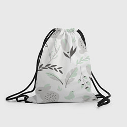 Рюкзак-мешок Зайцы и растения паттерн, цвет: 3D-принт