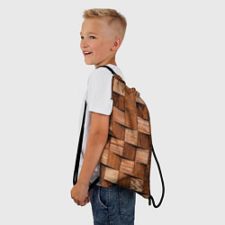 Рюкзак-мешок Деревянные квадраты, цвет: 3D-принт — фото 2