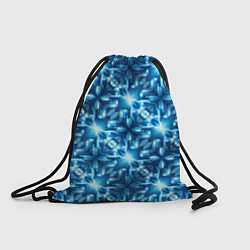 Рюкзак-мешок Светящиеся голубые цветы, цвет: 3D-принт